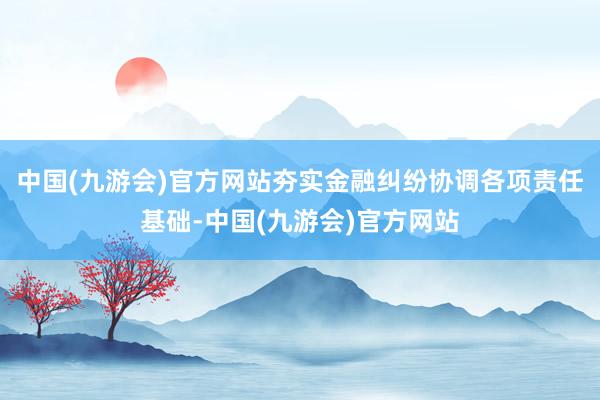 中国(九游会)官方网站夯实金融纠纷协调各项责任基础-中国(九游会)官方网站