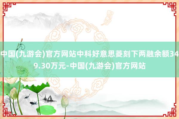 中国(九游会)官方网站中科好意思菱刻下两融余额349.30万元-中国(九游会)官方网站